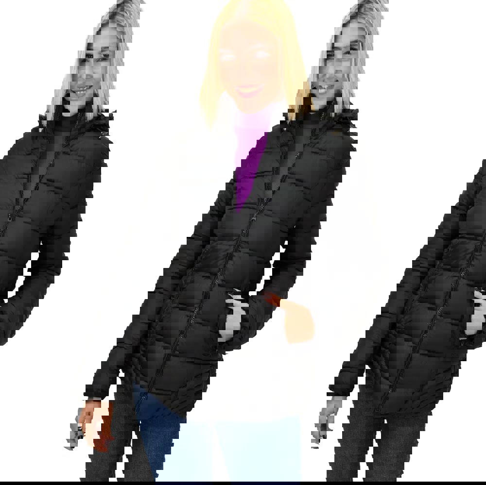 Γυναικείο μπουφάν με αποσπώμενη κουκούλα Μαύρο 22294