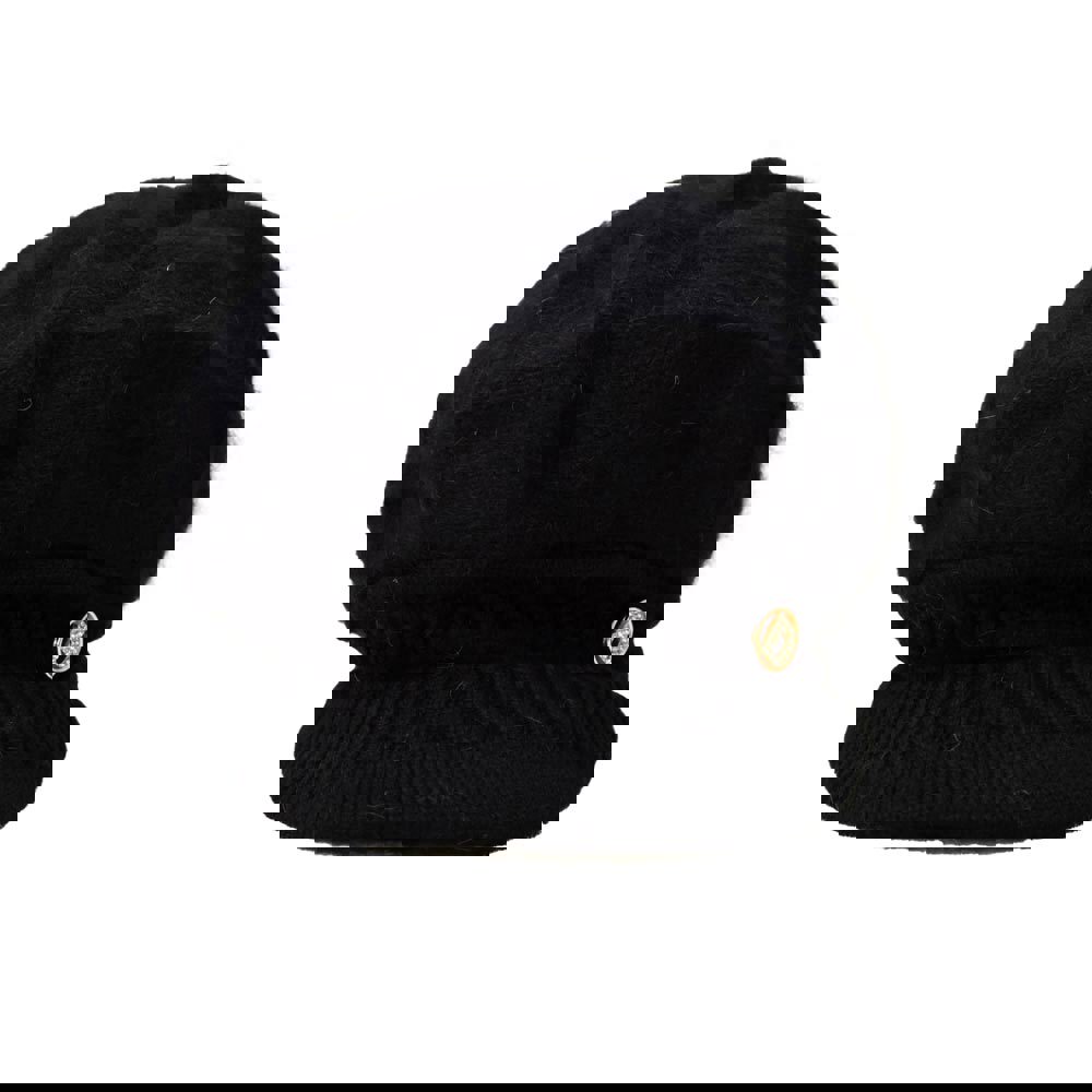 Potre OR Γυναικείο πλεκτό καπέλο με γείσο Μαύρο 22719