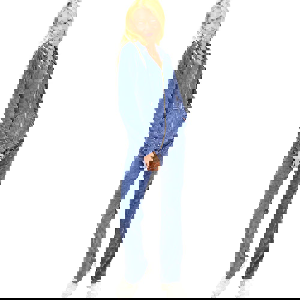 Βελουτέ φόρμα σετ μπλε Μπλε 12539