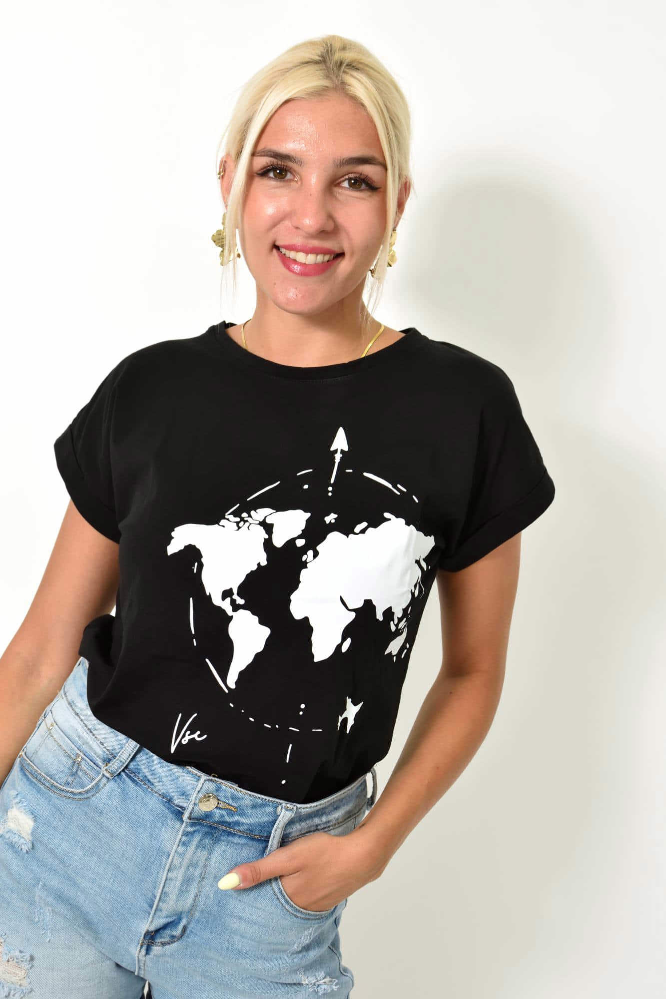 Γυναικείo T-shirt Μαύρο 25522