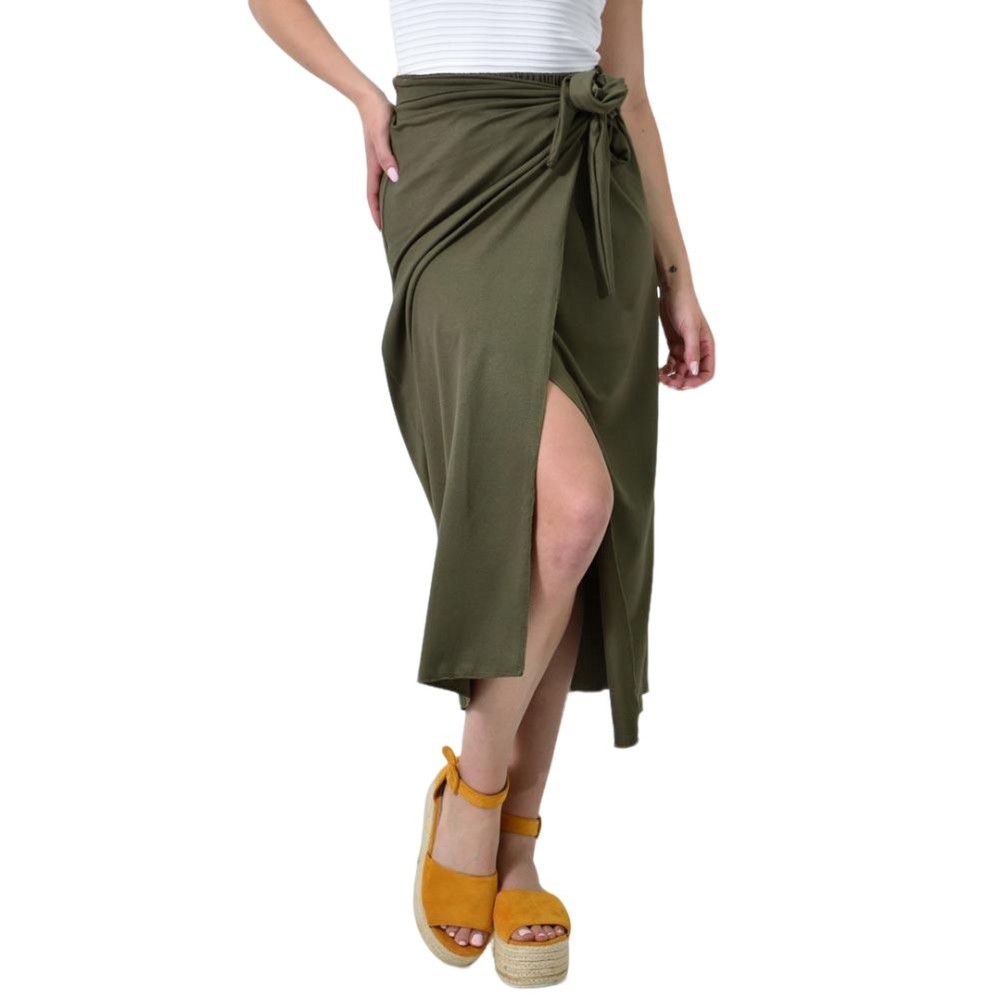 Φούστα δεμένη με κόμπο στη μέση Χακί 24470