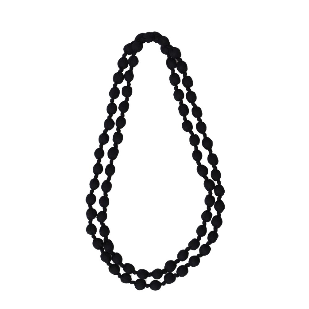 Διπλό κολιέ με Χάντρες Μαύρο 24598