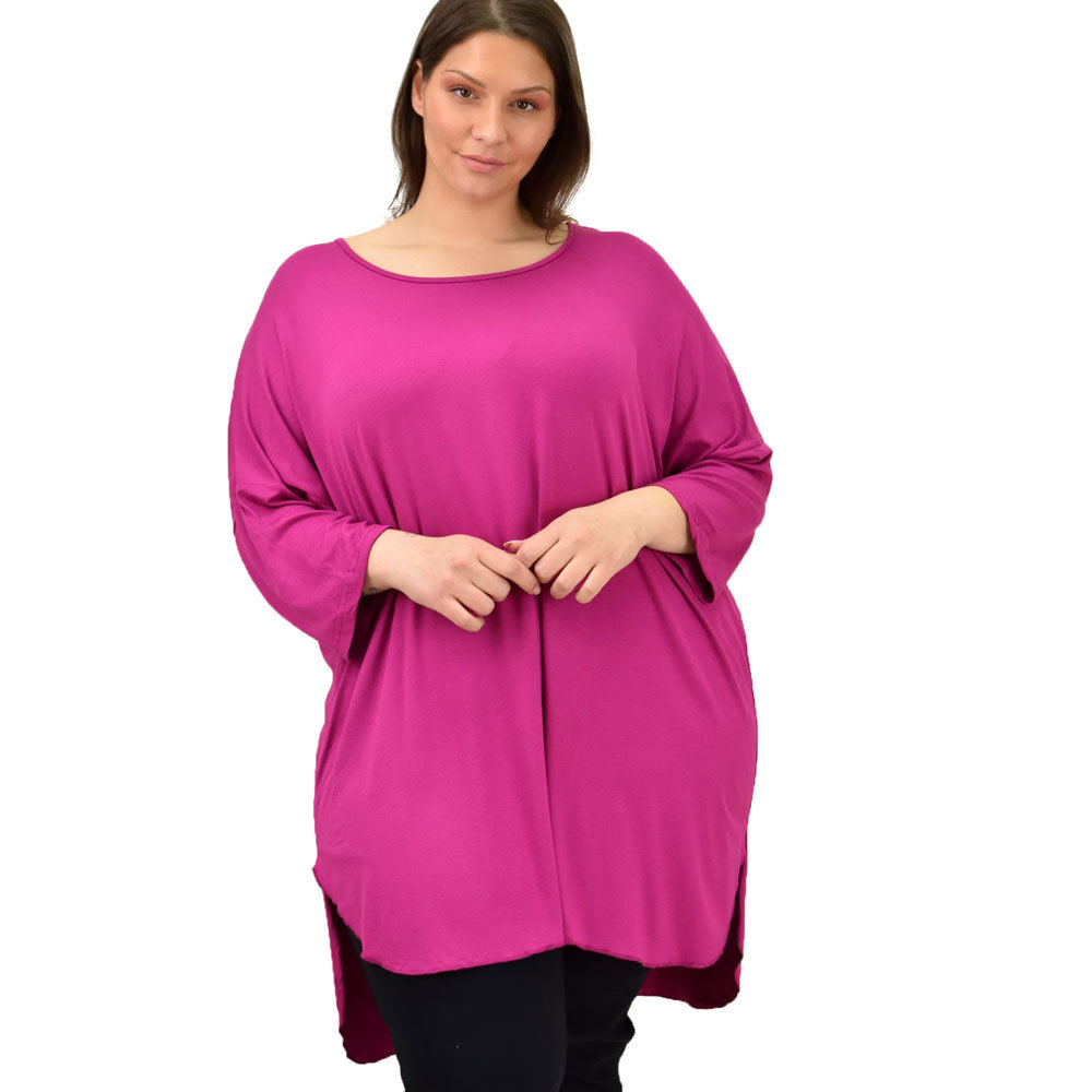 Γυναικεία μπλούζα με 3/4 μανίκι Ματζέντα 19064