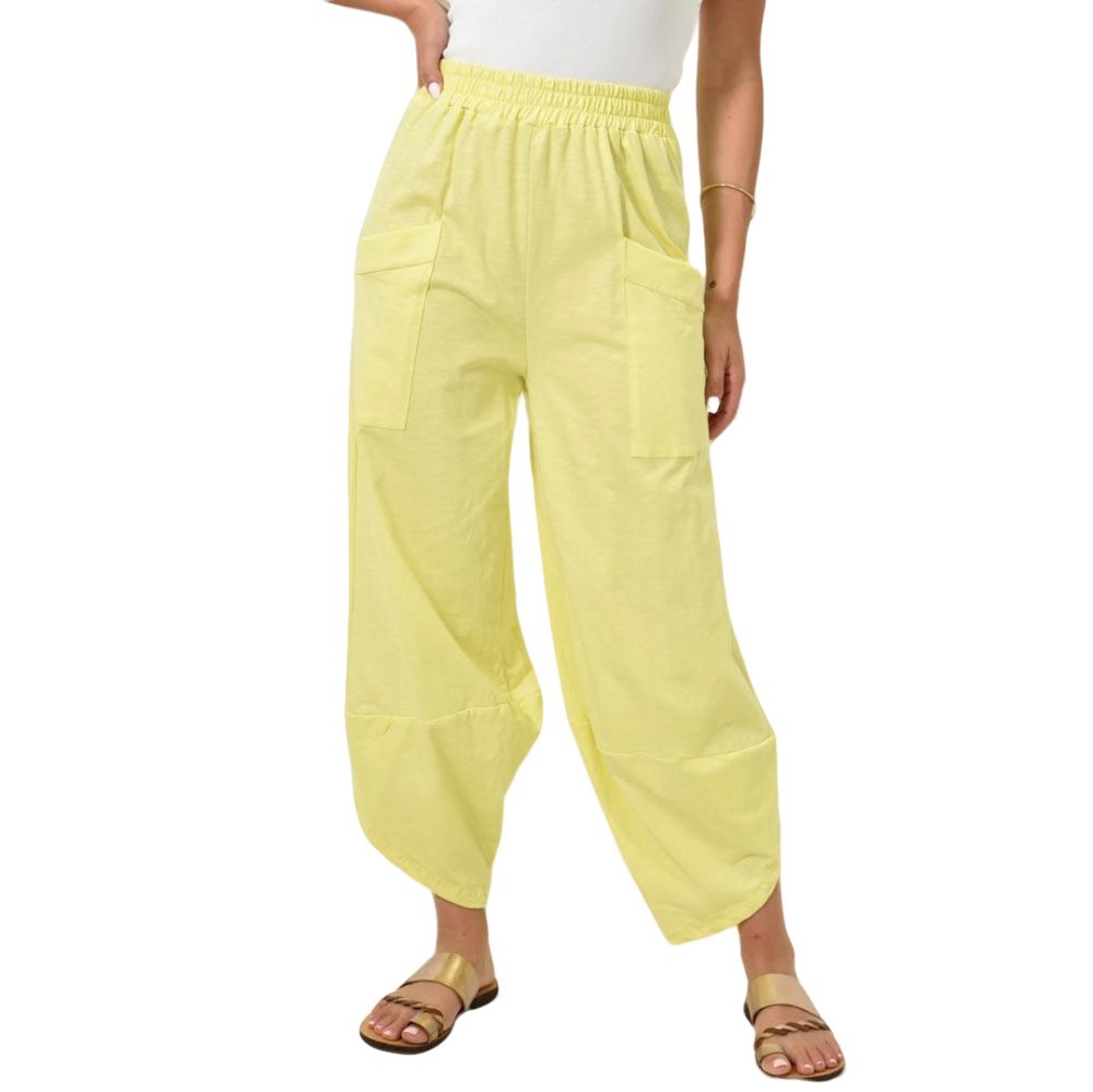 Σαλβάρι ψηλόμεσο με τσέπες Κίτρινο 24783