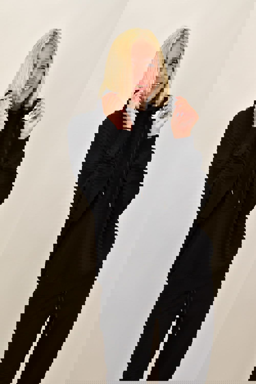 Φούτερ με κουκούλα και τσέπη Μαύρο 17573 φωτογραφία