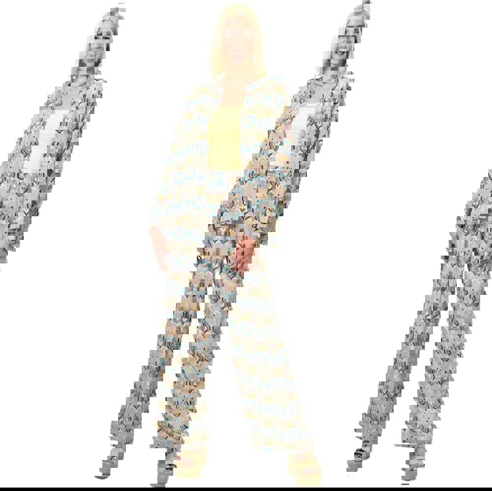 Σετ πουκαμίσα και παντελόνα εμπριμέ Βεραμάν 23837