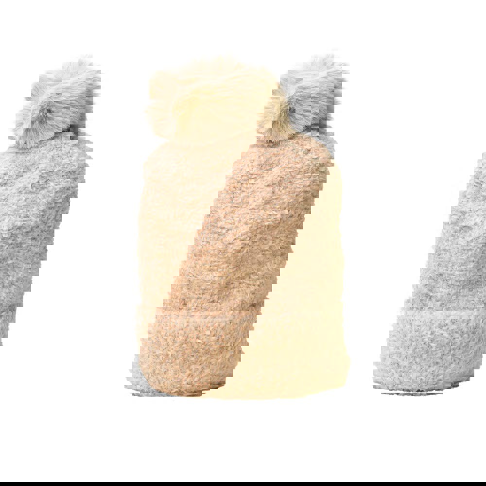 Γυναικείο σκουφί με φούντα χνουδωτό Μπεζ 22698