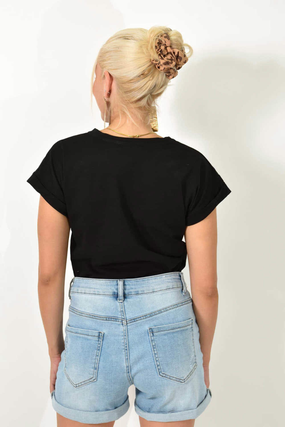 T-shirt με τύπωμα BELIEVE Μαύρο 25599 φωτογραφία