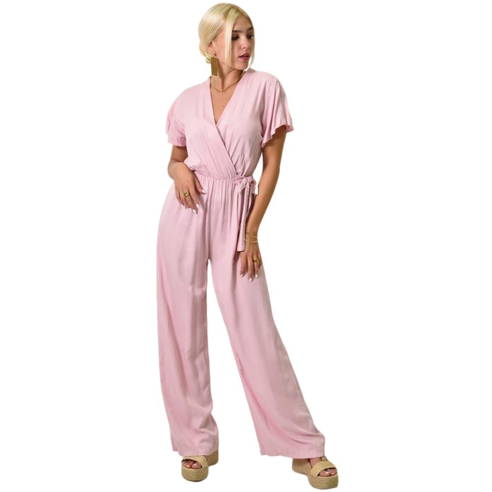 Γυναικεία ολόσωμη φόρμα κρουαζέ Ροζ 24919