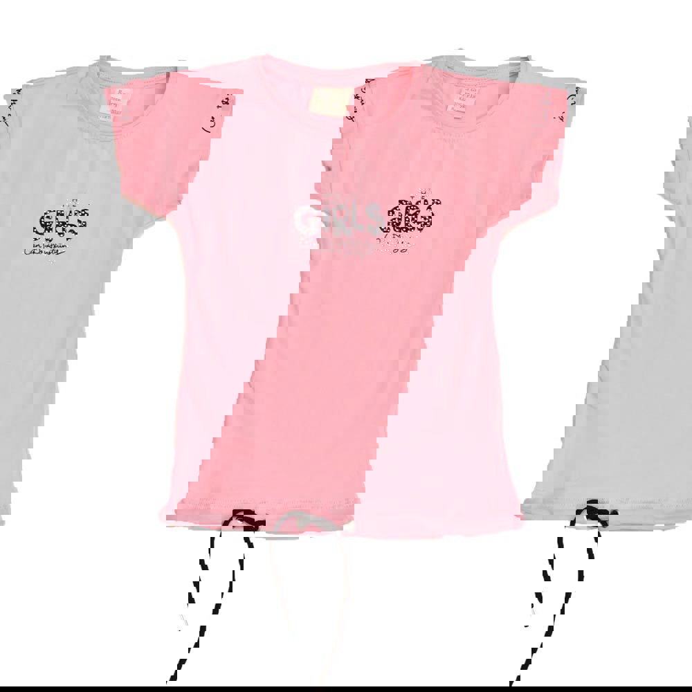 Παιδική μπλούζα με τύπωμα και στρας GIRLS Ροζ 16376