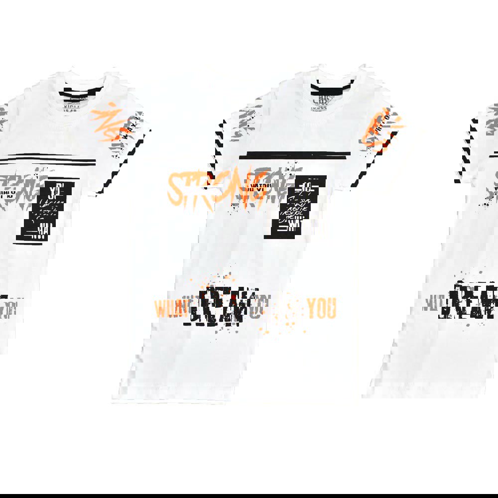 Παιδική μπλούζα με τύπωμα strong Λευκό 16040