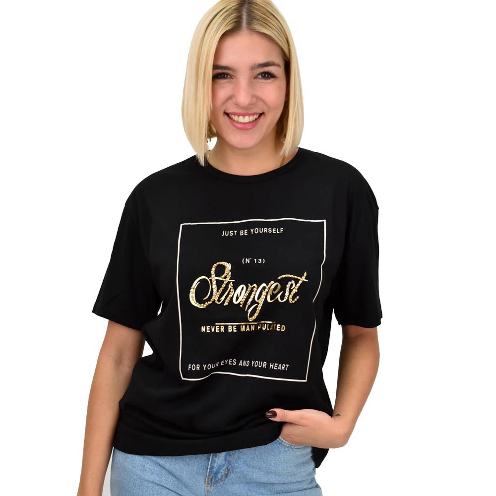 Γυναικείο T-shirt με σχέδιο Μαύρο 22263