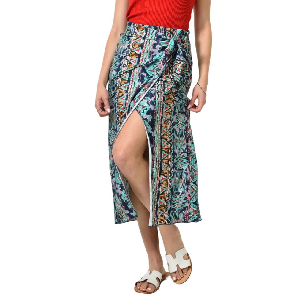 Φούστα με γεωμετρικό σχέδιο Μπλε 24290