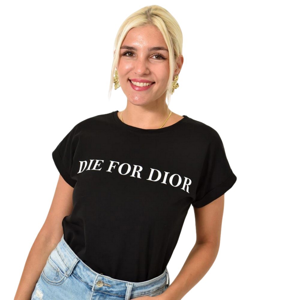T-shirt με τύπωμα Μαύρο 25528