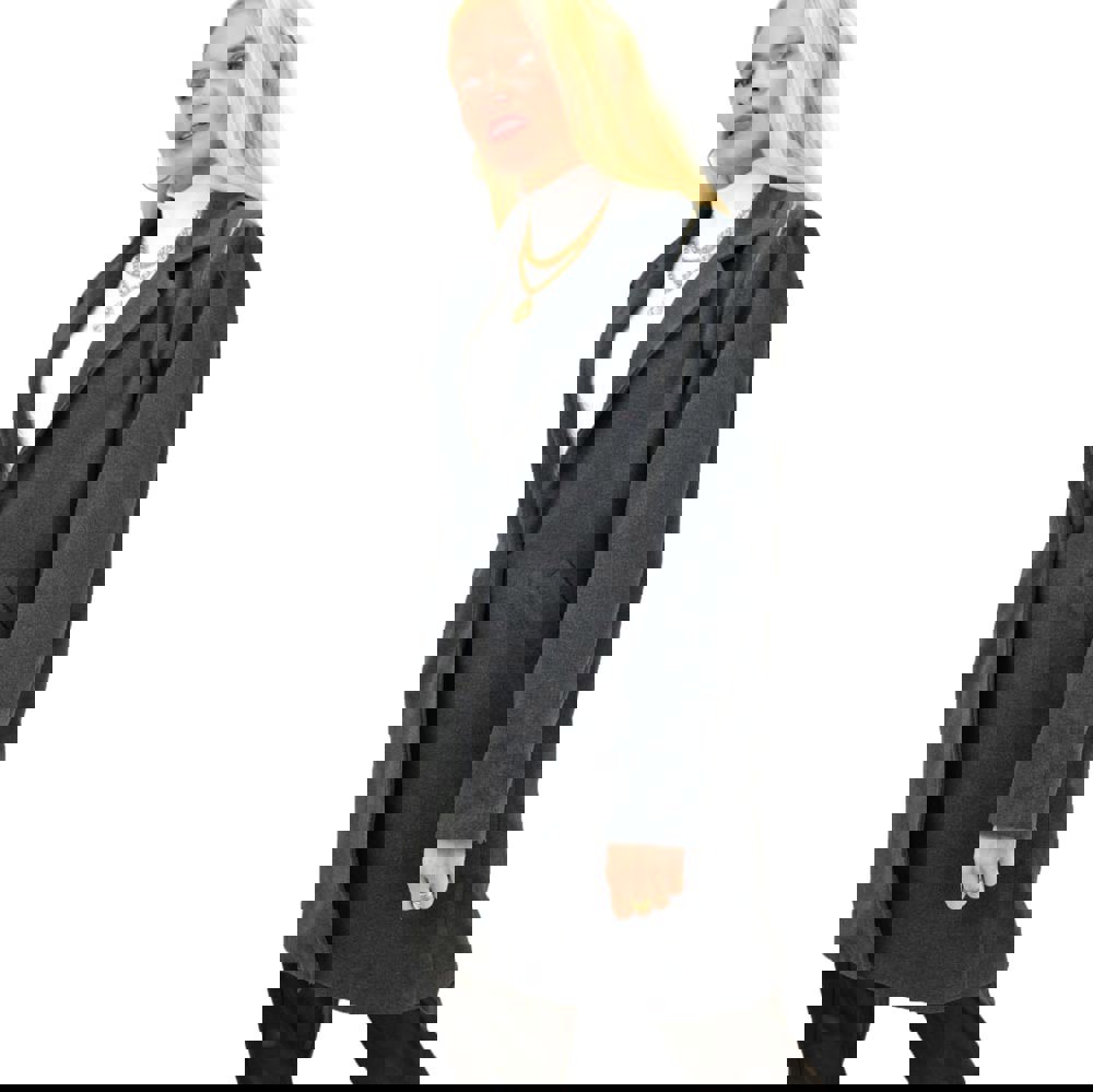 Γυναικείο παλτό με γιακά Ανθρακί 13302