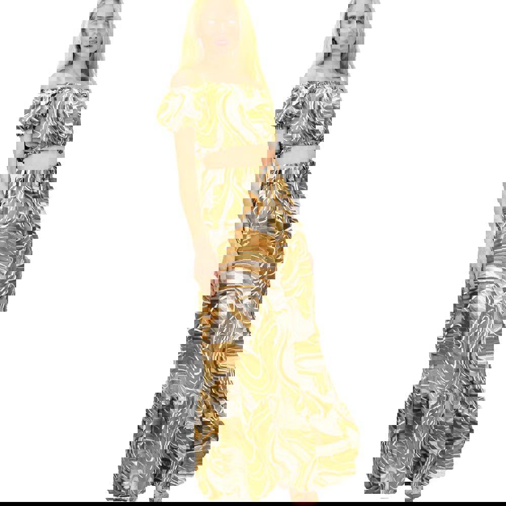 Γυναικείο σετ εμπριμέ Μπεζ 14447