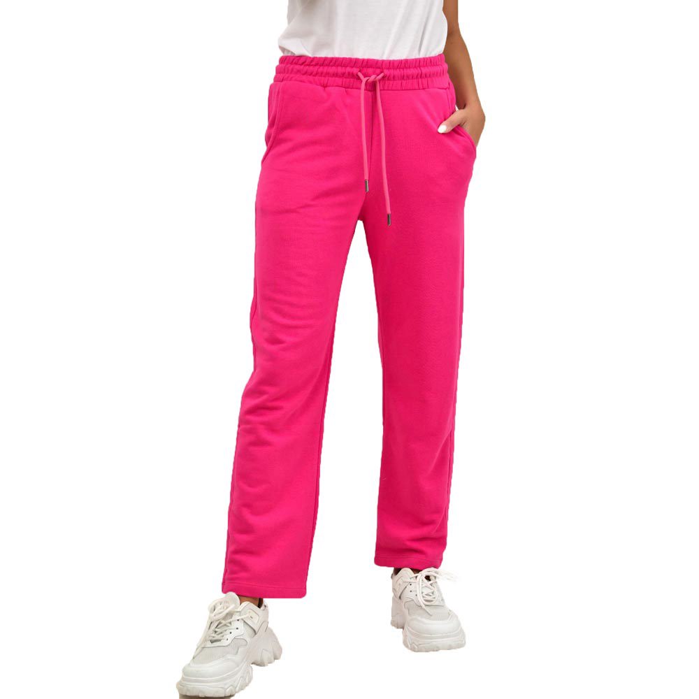 Παντελόνι jogger με φαρδύ μπατζάκι Φούξια 17533