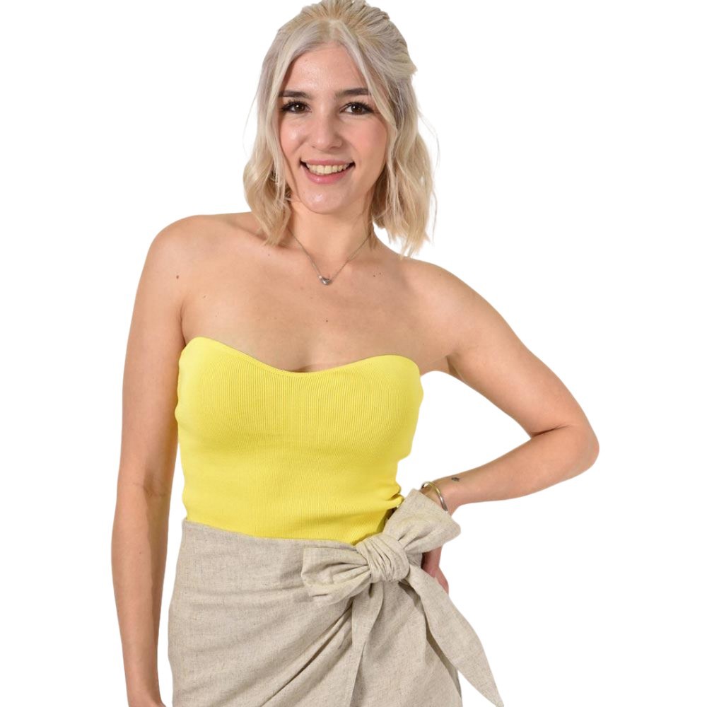 Γυναικείο top στράπλες Κίτρινο 24255
