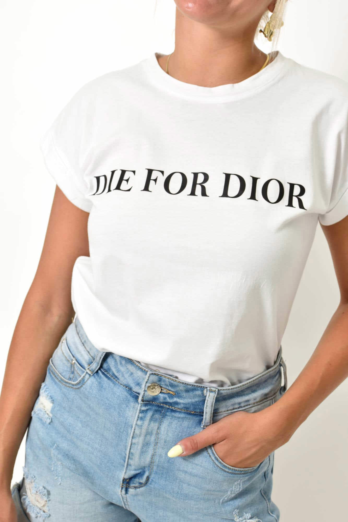 T-shirt με τύπωμα Λευκό 25529