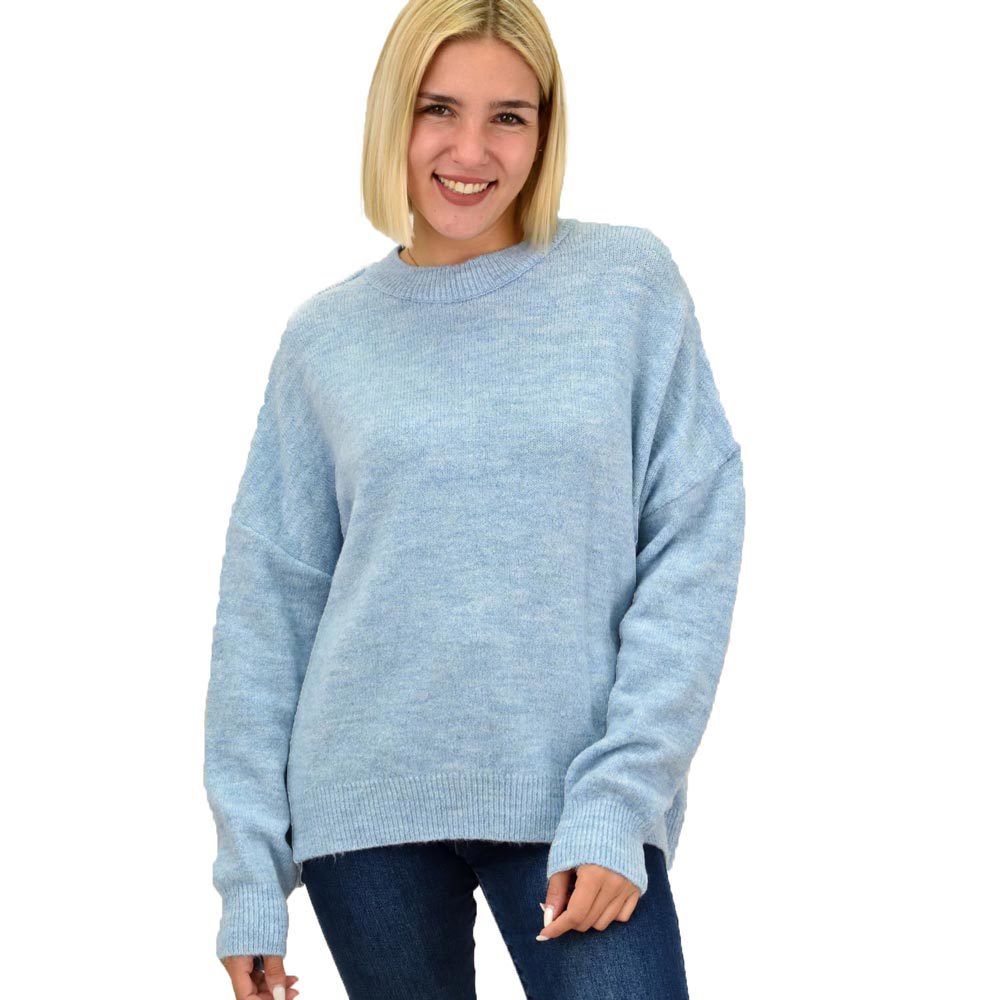 Πλεκτό πουλόβερ oversized Γαλάζιο 17942
