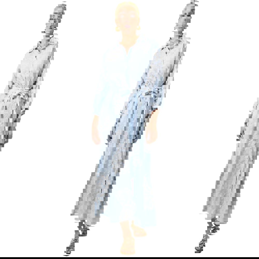 Φόρεμα μακρύ σεμιζιέ με σχέδιο Σιέλ 24143