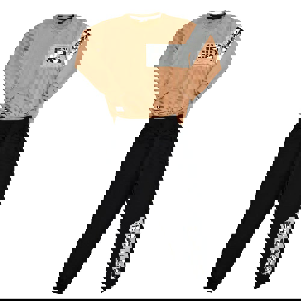 Potre OR Παιδικό σετ με τύπωμα just run Καφέ 17105