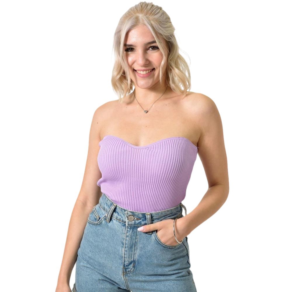 Τοπάκι στράπλες ριπ Λιλά 24267