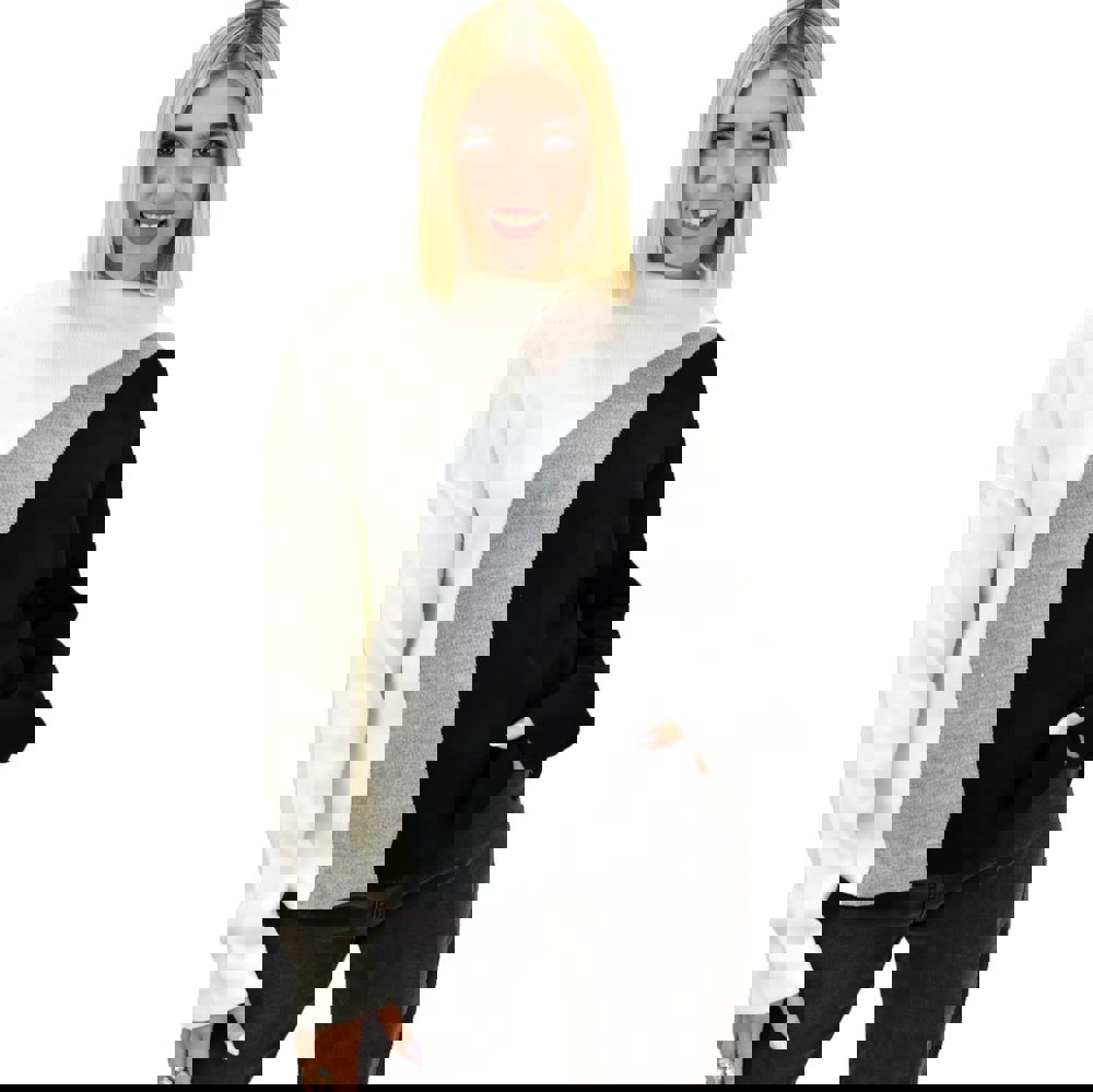 Γυναικείο πλεκτό πουλόβερ με σχέδιο Γκρι 18369