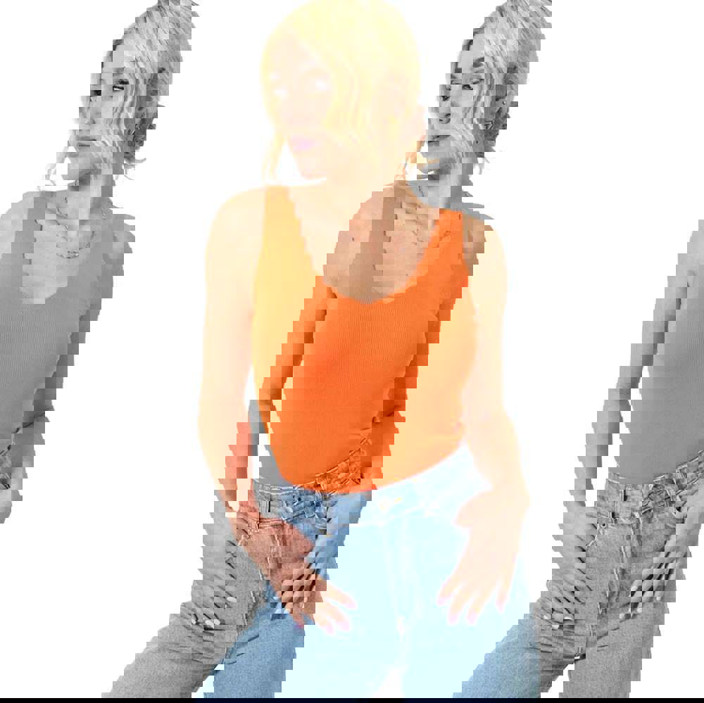 Γυναικείο πλεκτό τοπ Πορτοκαλί 23322