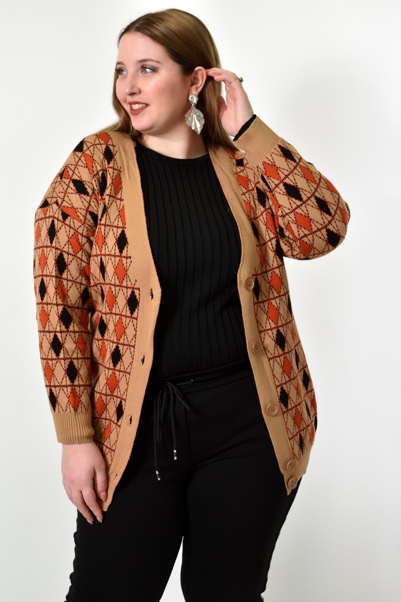 Γυναικεία oversized ζακέτα Μπεζ 22973