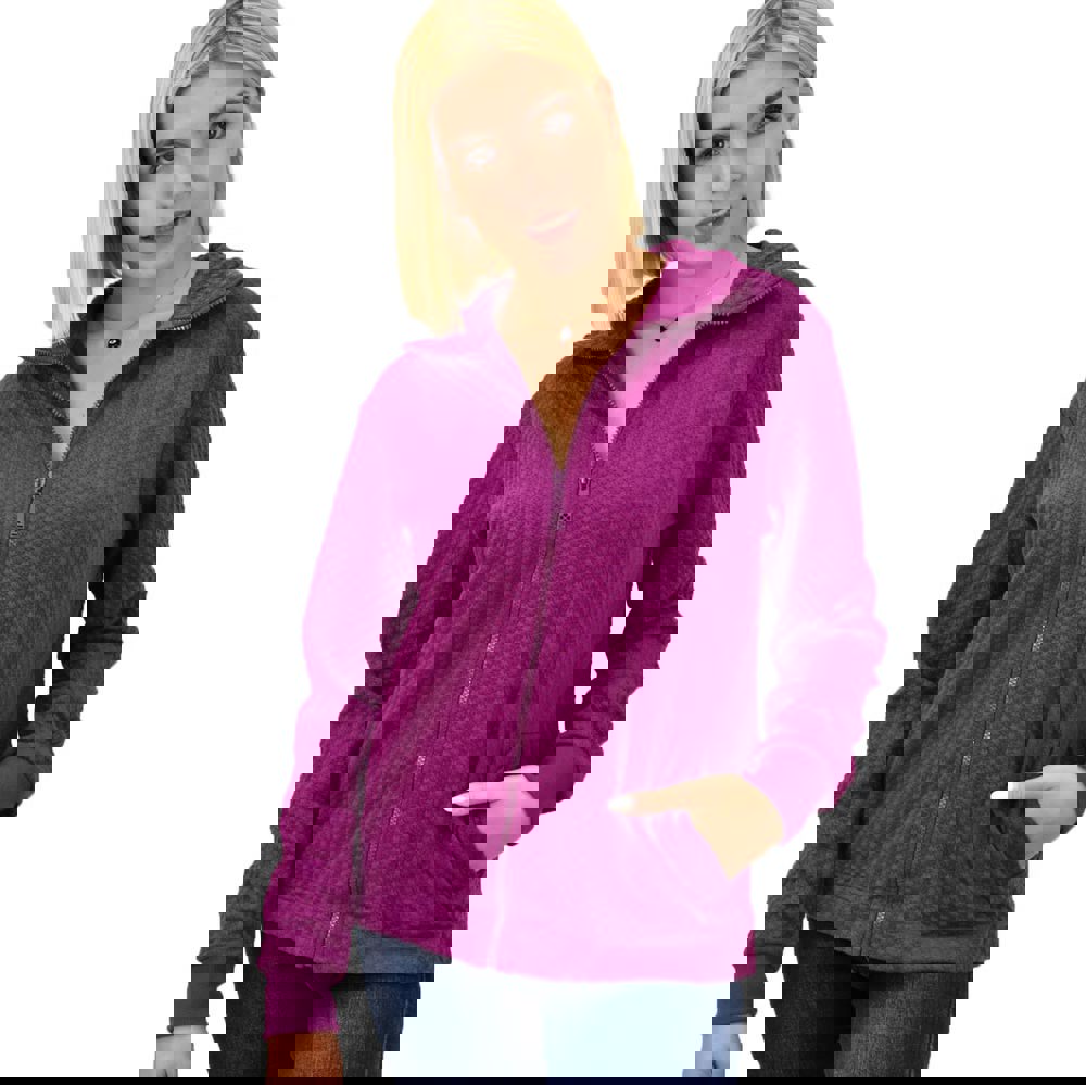 Zακέτα με φερμουάρ και όρθιο γιακά Μωβ 18319