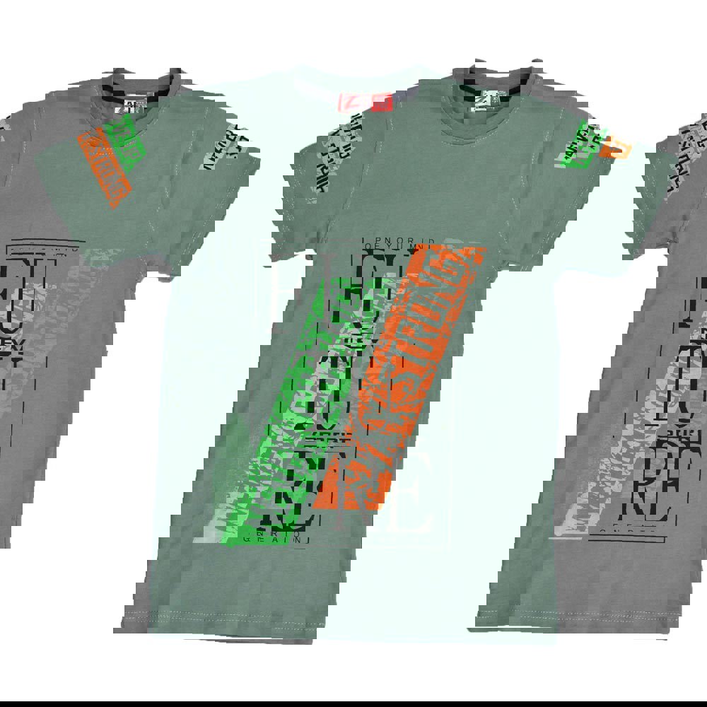 Παιδική μπλούζα με τύπωμα open your mint Χακί 15811