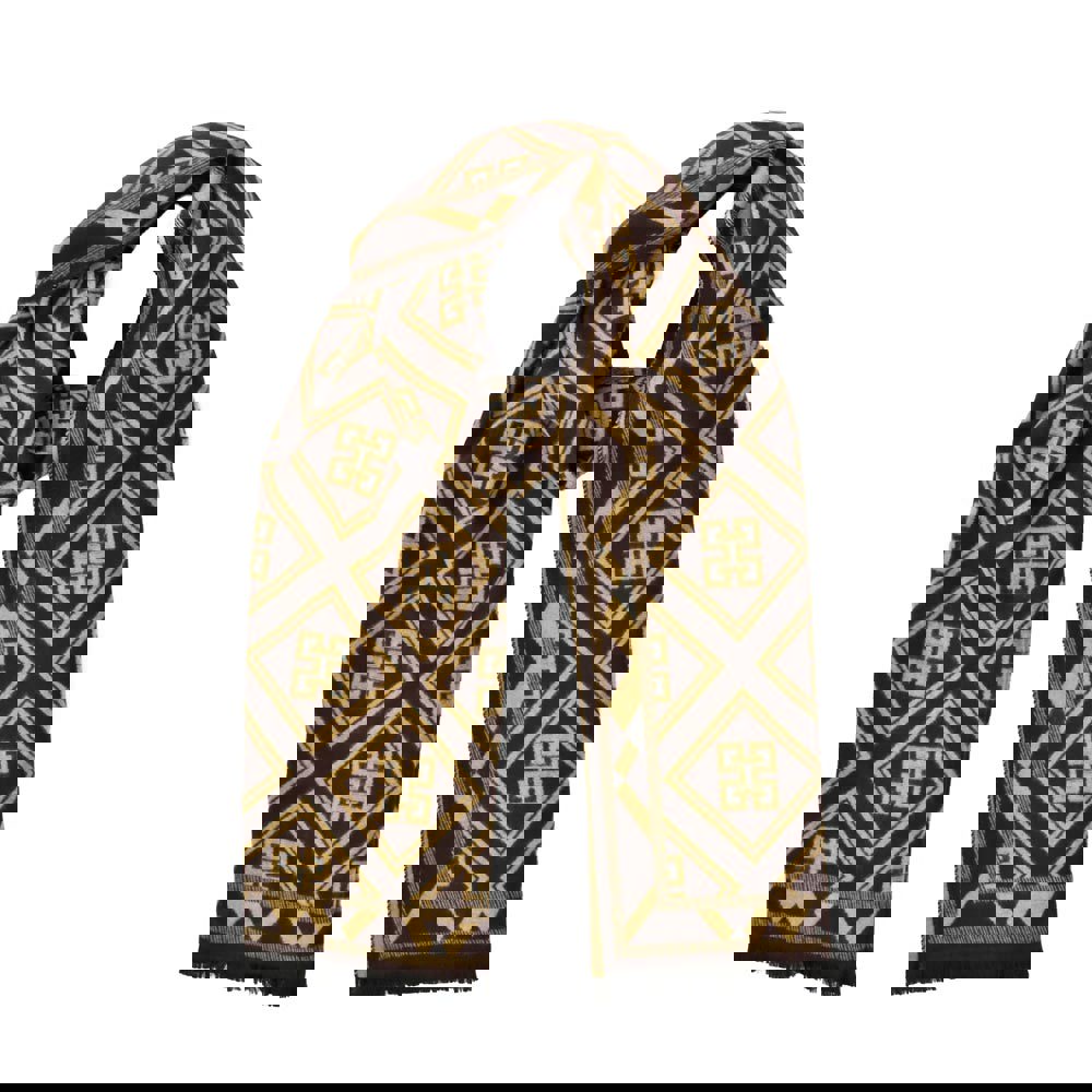 Κασκόλ με σχέδια Καφέ 23040