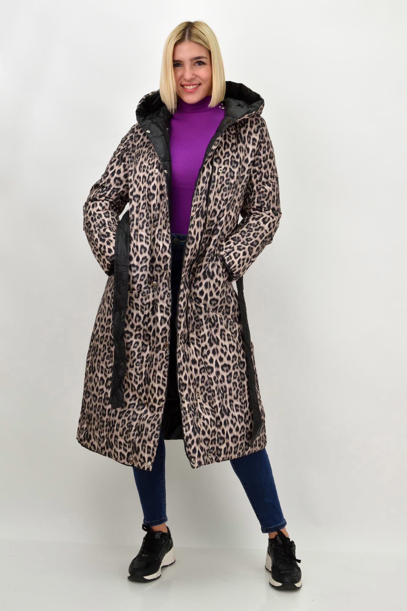 Γυναικείο μπουφάν ντουμπλφας animal print Animal Print 22292