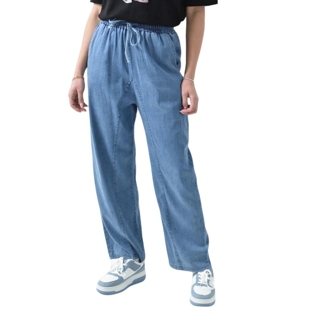 Παντελόνι ψηλόμεσο τύπου τζιν Μπλε Τζιν 26451