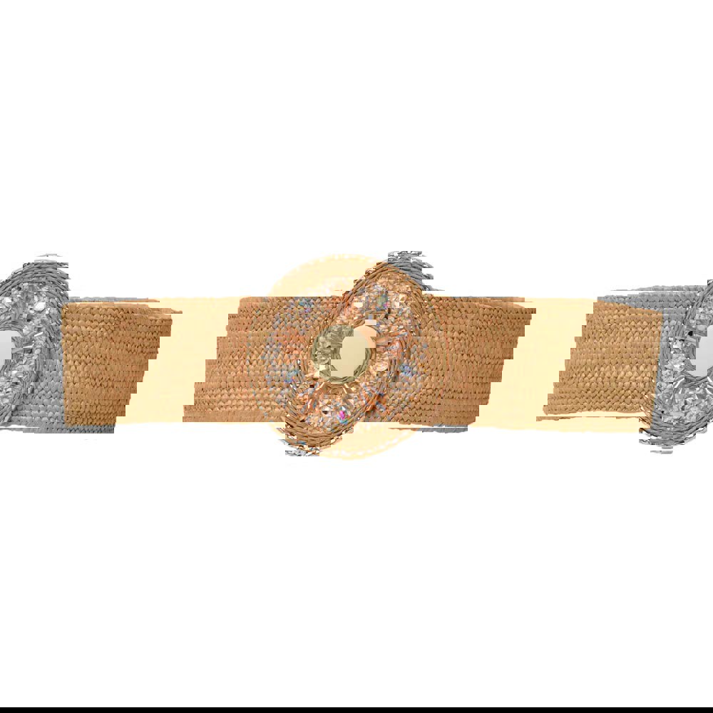 Γυναικέια ψάθινη ζώνη Μπεζ 21303