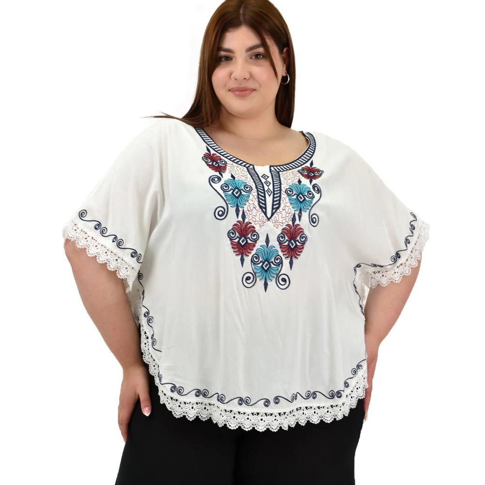 Γυναικεία boho μπλούζα Εκρού 15221