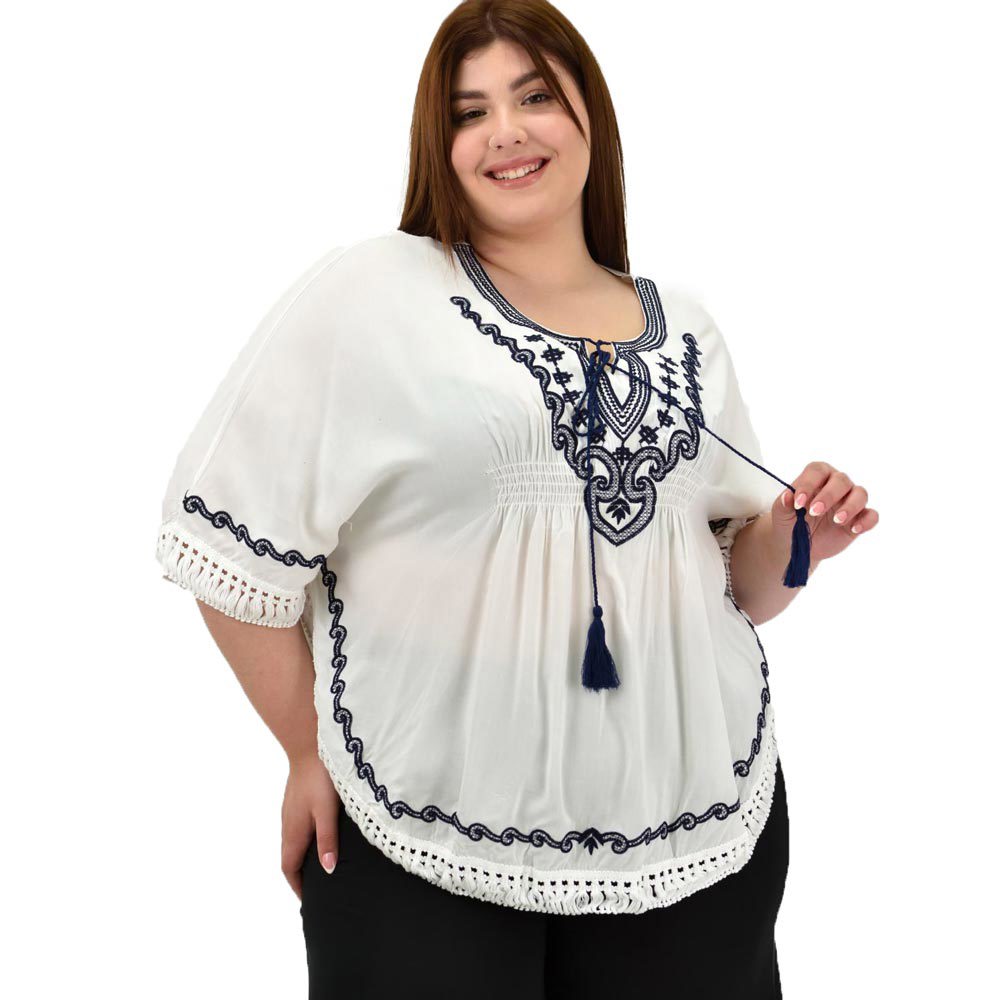 Γυναικεία boho μπλούζα Μπλε Σκούρο 15229