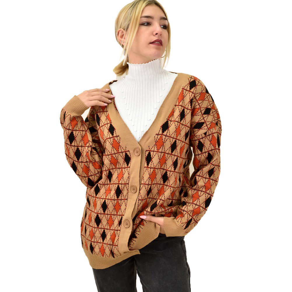 Γυναικεία oversized ζακέτα Μπεζ 13281