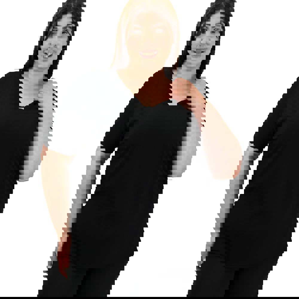 Γυναικεία μπλούζα μονόχρωμο plus size Μαύρο 20116