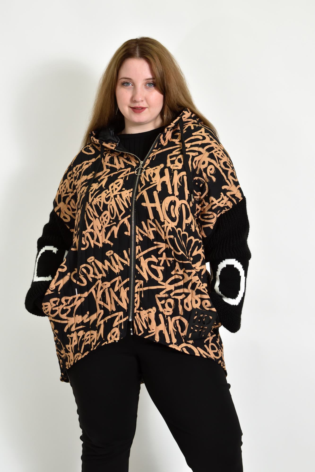 Γυναικείο Plus size τζάκετ Καφέ 22387