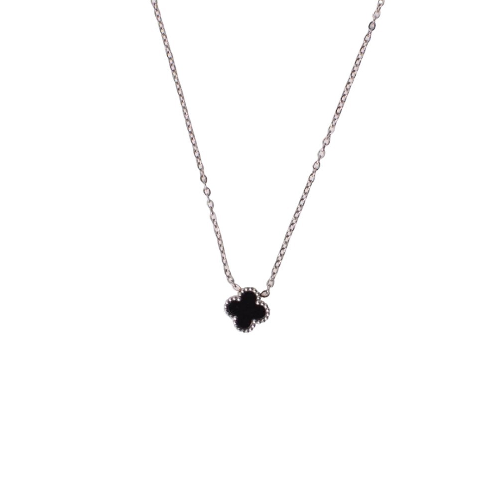 Χρυσό κολιέ με λουλούδι Ασημί 26053