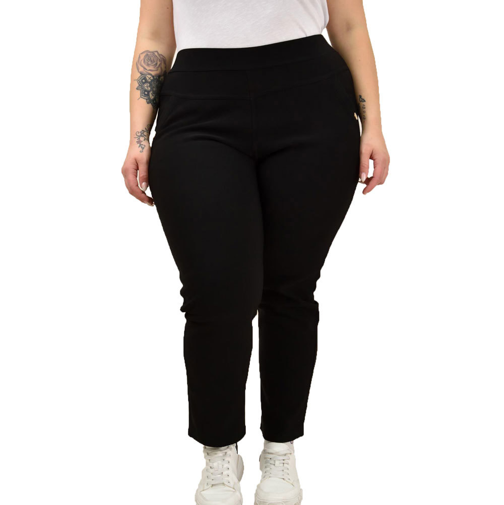 Γυναικείο παντελόνι κολάν με διακριτικό στρας Μαύρο 18307