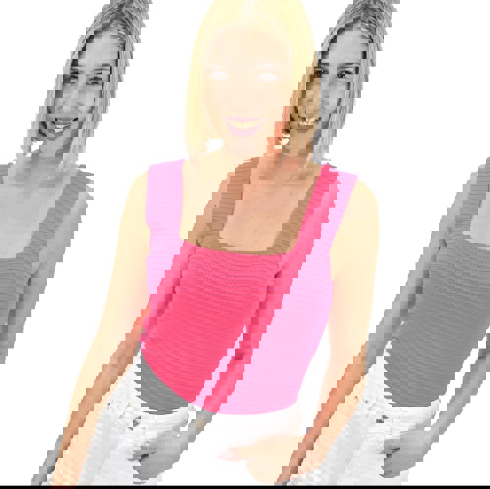 Γυναικείο τοπ με ανάγλυφο σχέδιο Φούξια 19622