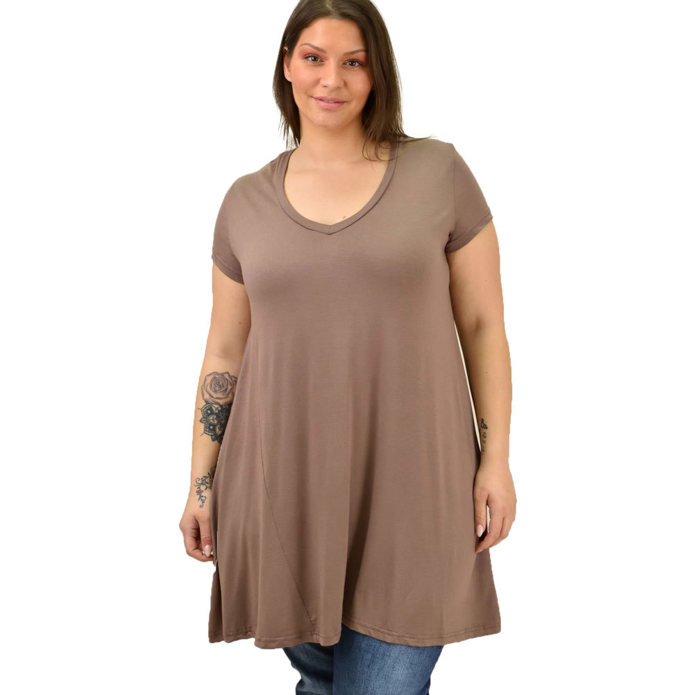 Γυναικεία μπλούζα μονόχρωμη oversized Μπεζ 19125