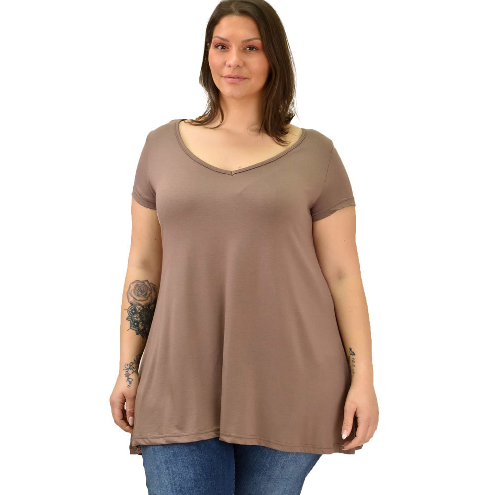 Γυναικεία μπλούζα μονόχρωμη oversized Μπεζ 19102