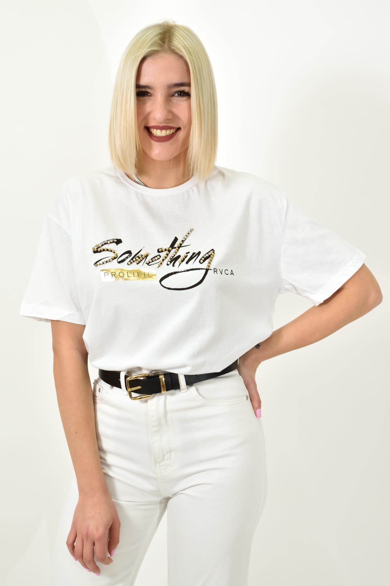 Γυναικείο T-shirt με σχέδιο Λευκό 23135
