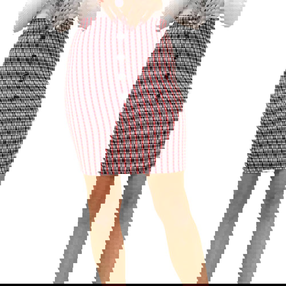 Μίνρι φούστα με διάταξη και κουμπιά Μαύρο 18526