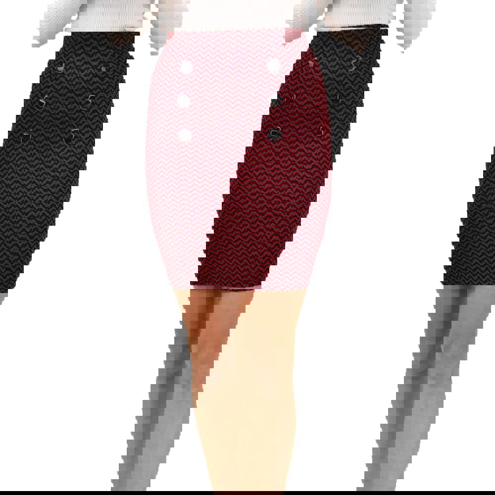 Midi φούστα με κουμπιά Μπορντώ 18519