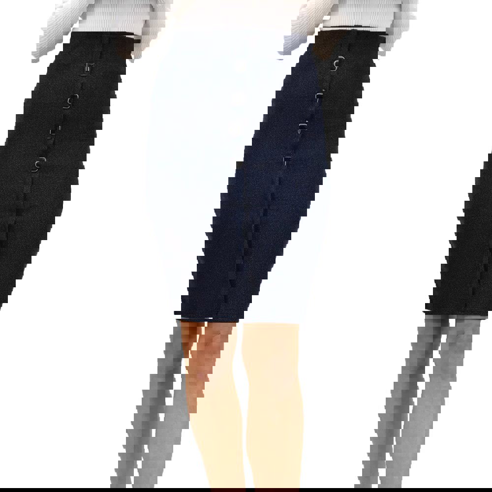 Μidi φούστα με κουμπιά Μπλε Σκούρο 18517